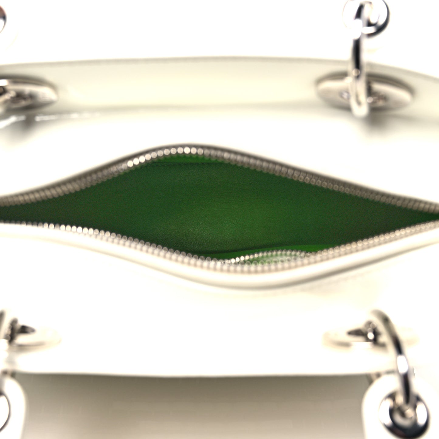 Raffia Medium Lady Dior White Green