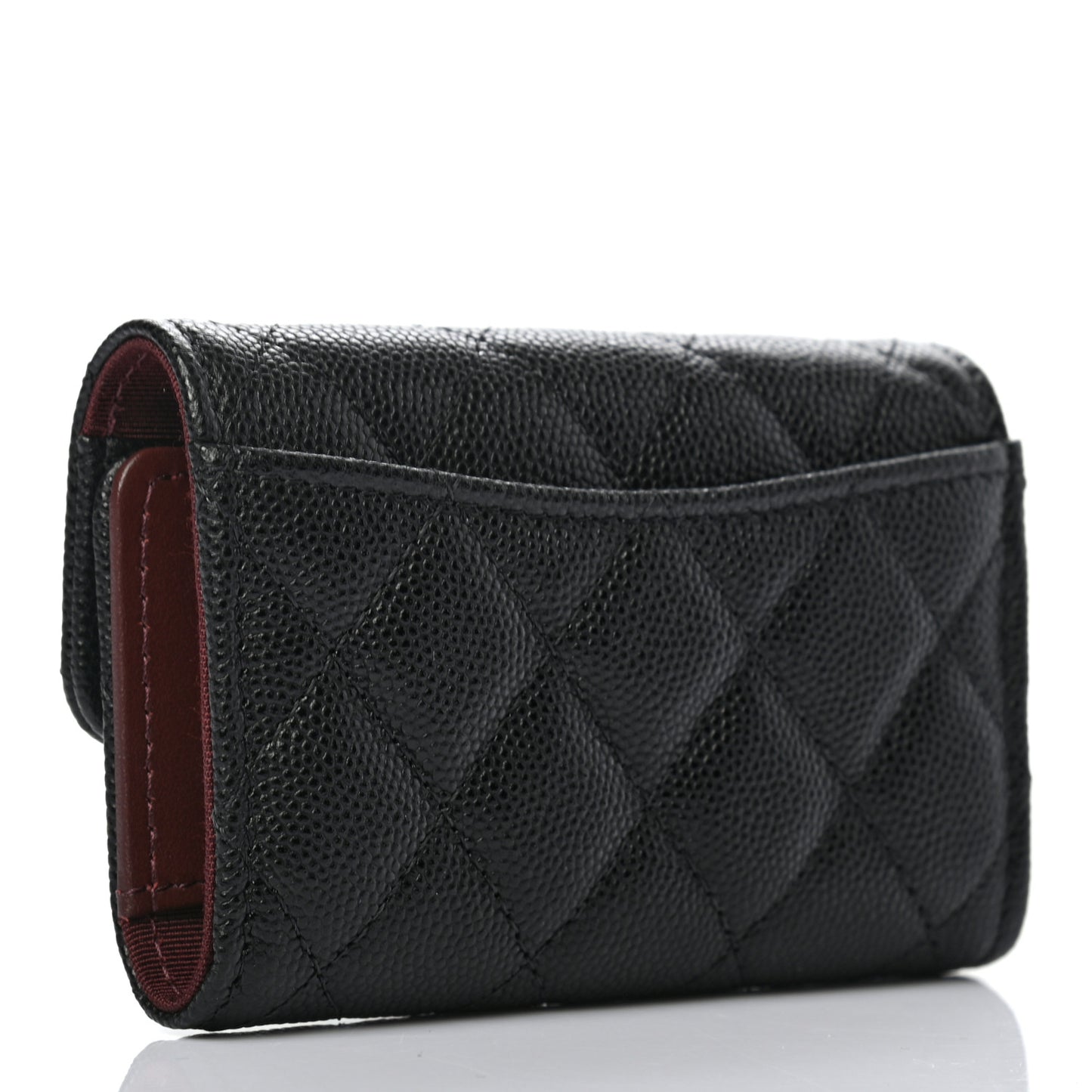 Caviar Quilted Classic 4 Key Holder Wallet Black