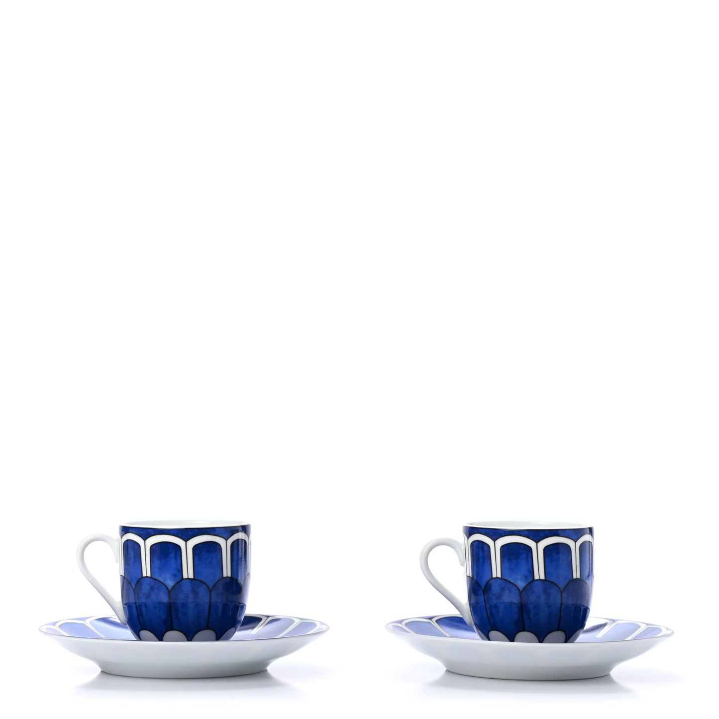 Porcelain Bleus d'Ailleurs Expresso And Saucer Set Of 2