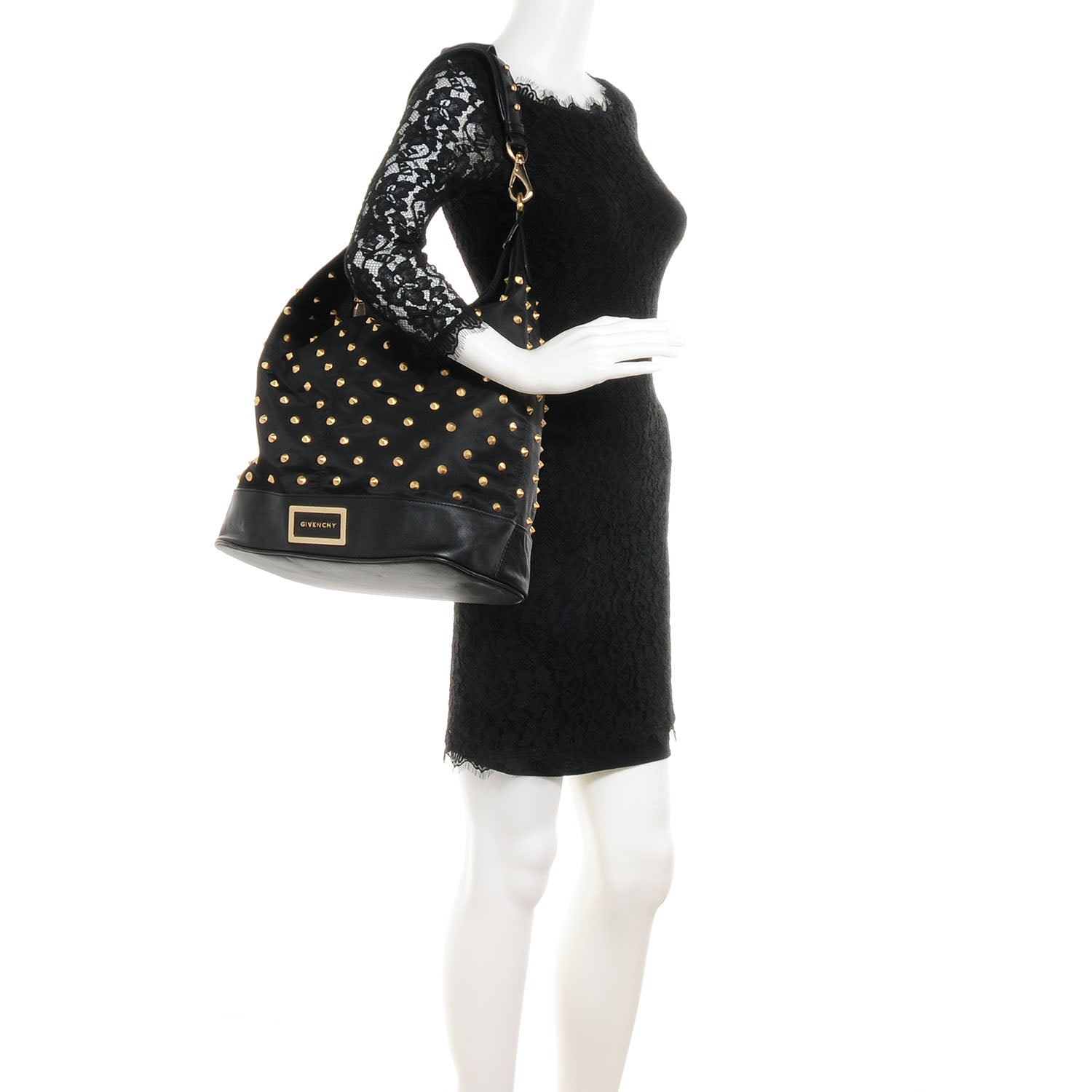 Givenchy Nylon Studded Hobo Black 2 of 7