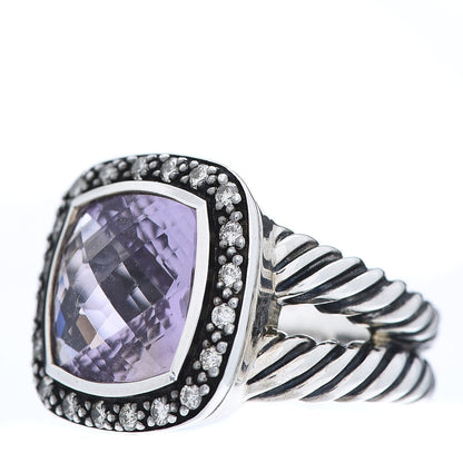 David Yurman Sterling Silver Diamond Amethyst 11mm Albion Ring 49 5 3 of 6
