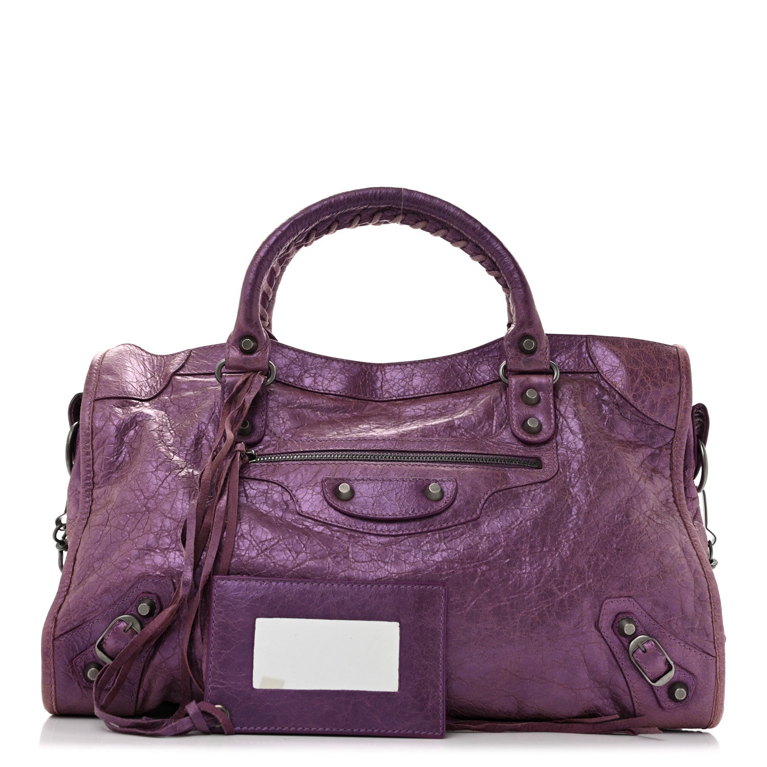 Balenciaga Agneau Classic Hardware City Metallic Purple 3 of 15