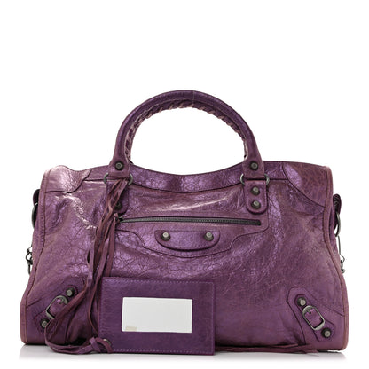 Balenciaga Agneau Classic Hardware City Metallic Purple 3 of 15