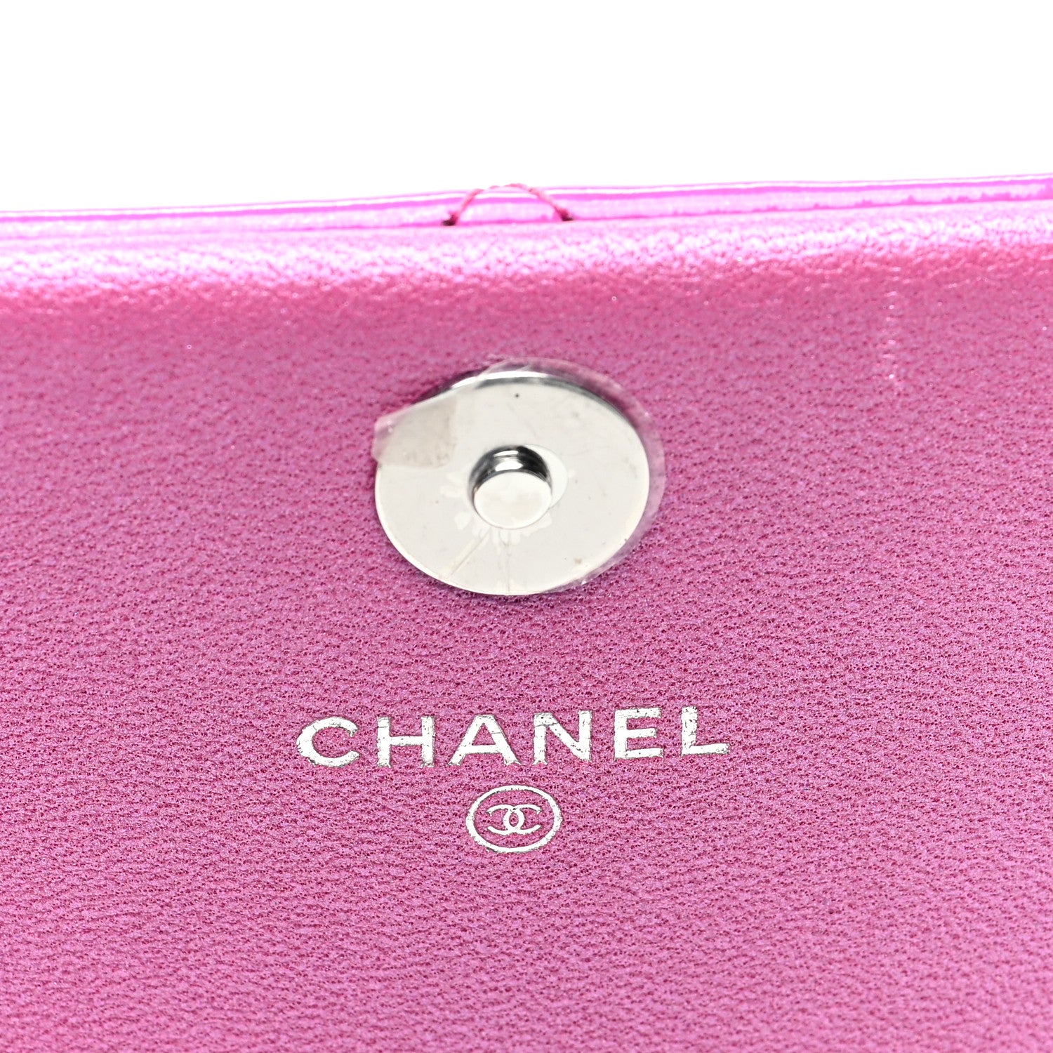 Chanel Iridescent Mirror Goatskin Quilted Clutch With Chain Pink 6 of 10
