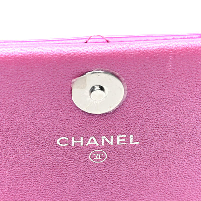 Chanel Iridescent Mirror Goatskin Quilted Clutch With Chain Pink 6 of 10