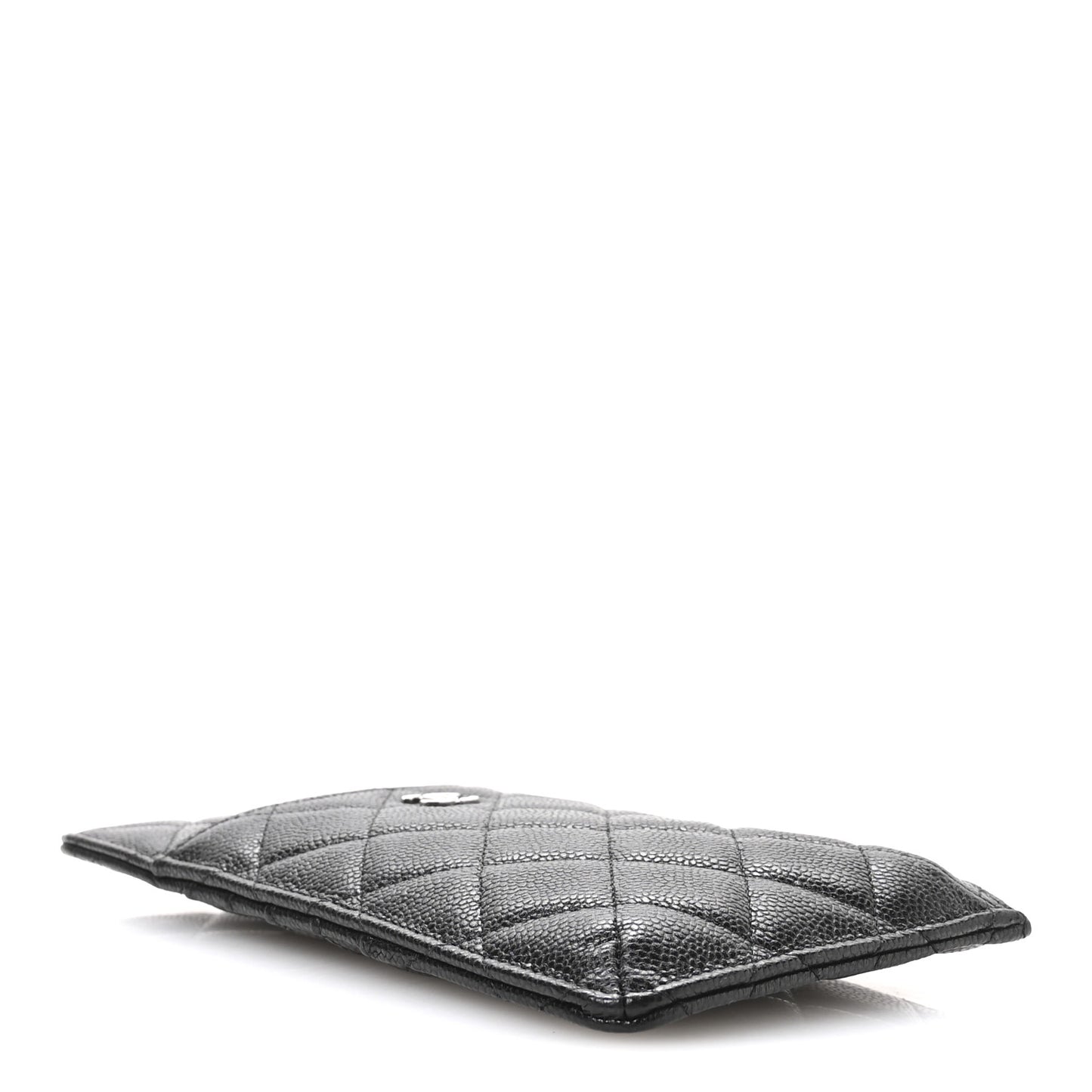 Caviar Quilted Classic Flat Wallet Pouch Black