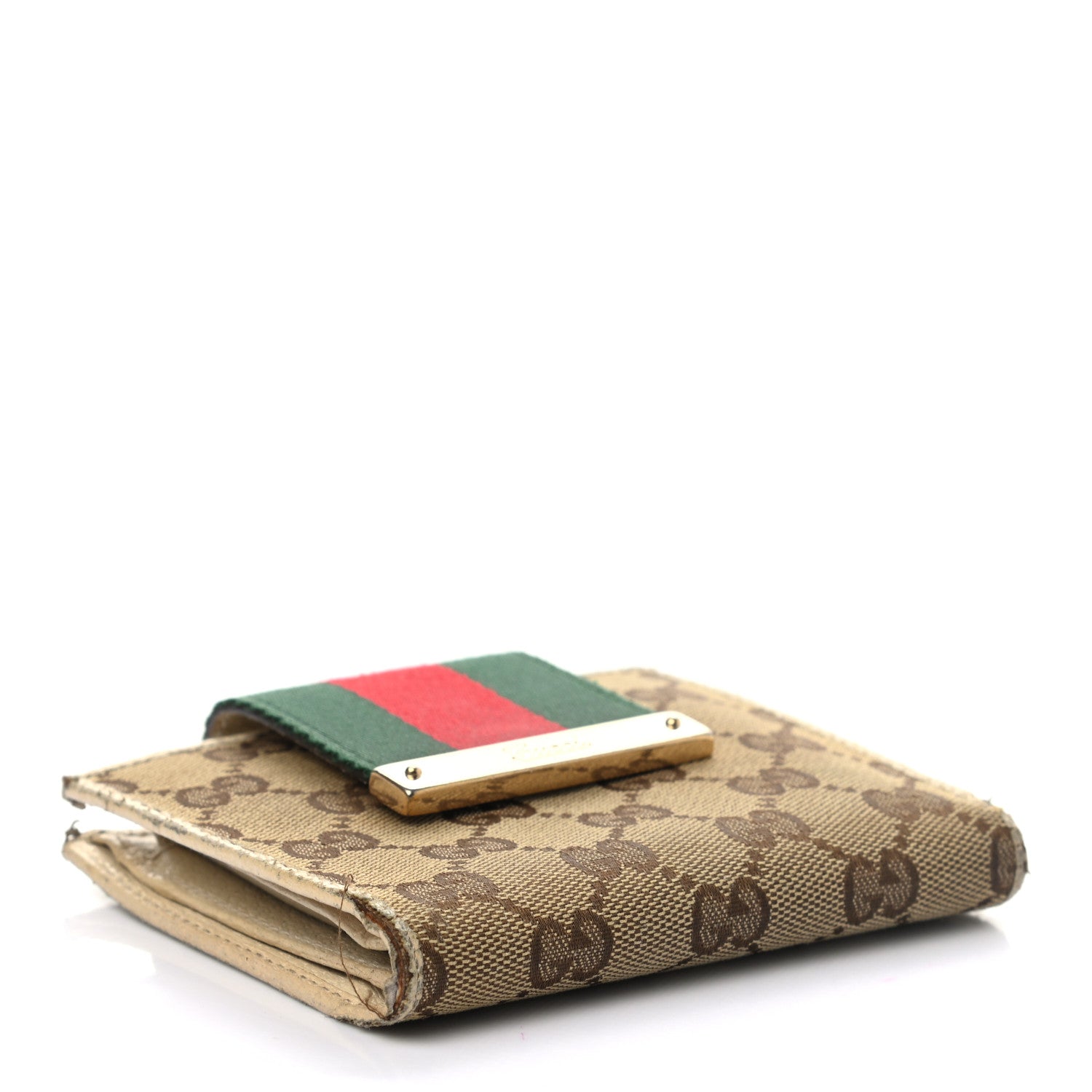 Gucci Monogram Web Ladies Web French Wallet Off White 4 of 12