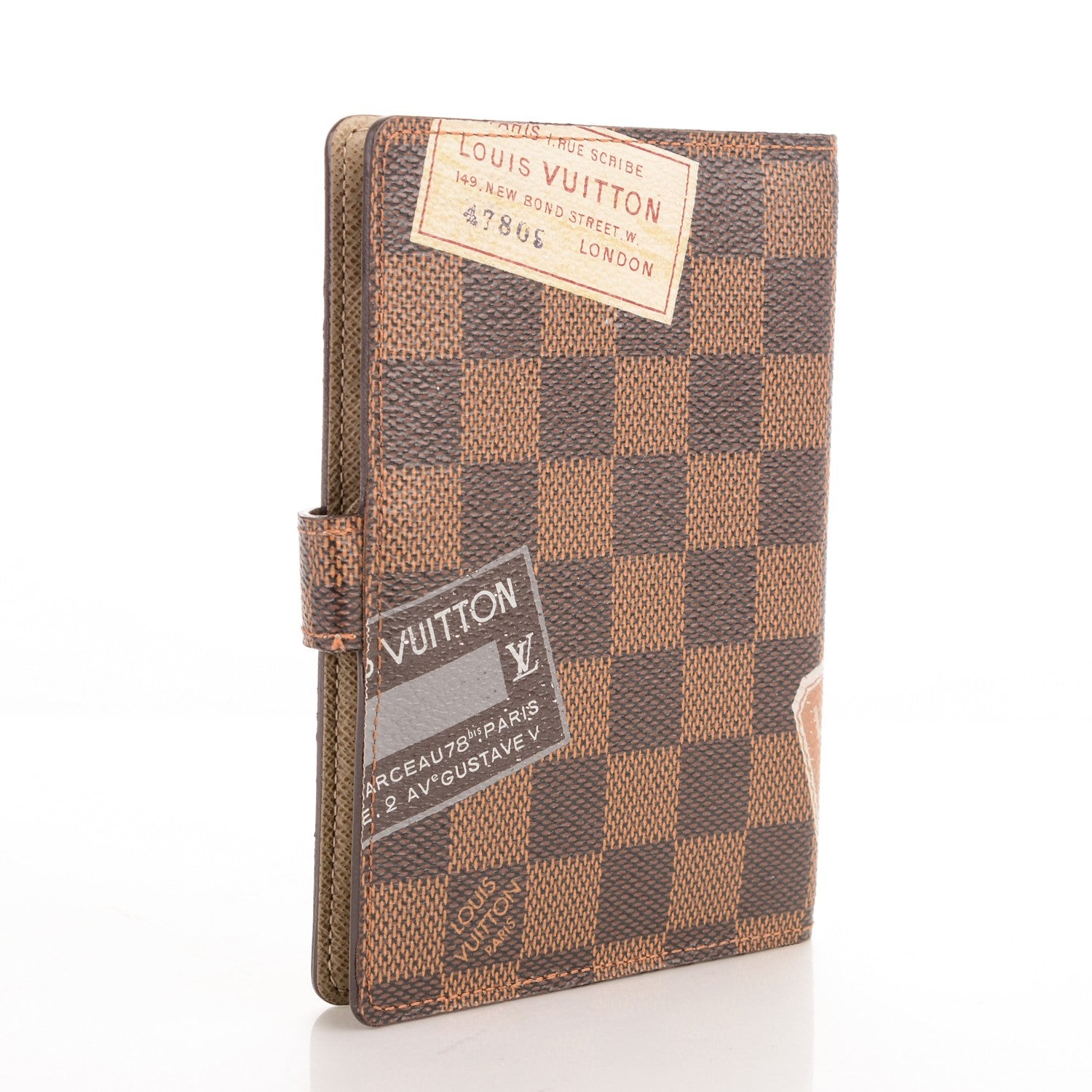 Louis Vuitton Damier Ebene Labels Small Ring Agenda Cover 3 of 7