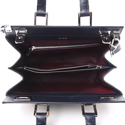 Gucci Smooth Calfskin Small Zumi Top Handle Bag Blue Romantic Cerise Butter 5 of 11