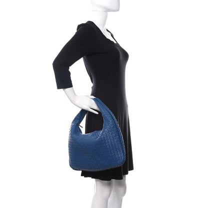 Bottega Veneta Nappa Intrecciato Medium Veneta Hobo Blue 2 of 10