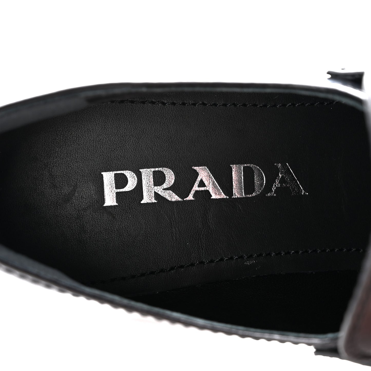 Spazzolato Metal Triangle Logo 85mm Loafers 36 Black