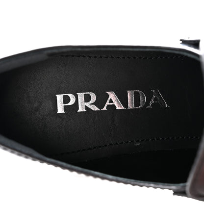 Prada Spazzolato Metal Triangle Logo 85mm Loafers 36 Black 8 of 10