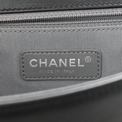 Chanel Calfskin Chevron Quilted New Medium Boy Flap Black 6 of 16
