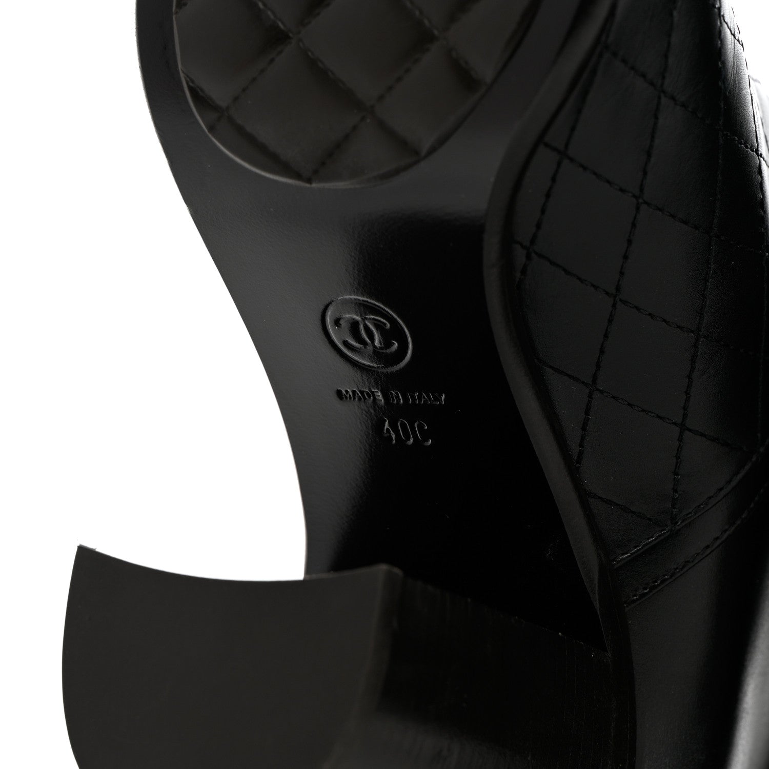 Chanel Calfskin Quilted Cap Toe Boots 40 Black Brown 8 of 11