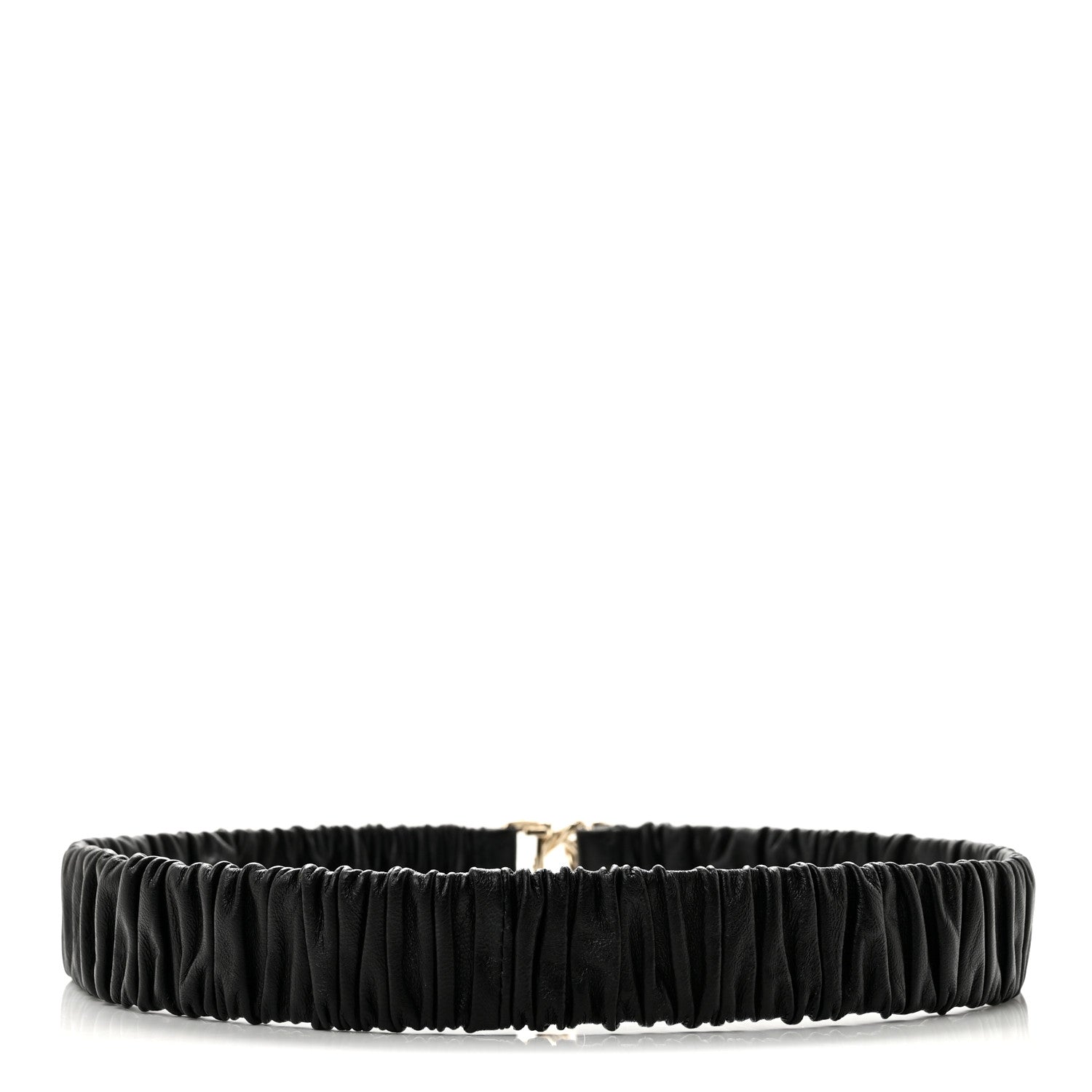 Chanel Calfskin Strass Ruched Rope CC Belt 80 32 Black 5 of 6