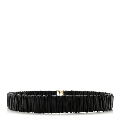 Chanel Calfskin Strass Ruched Rope CC Belt 80 32 Black 5 of 6