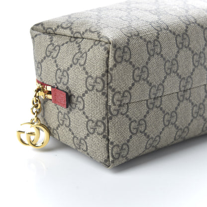 Gucci Soft GG Supreme Monogram Calfskin Medium Ophidia Cosmetic Case Beige Ebony Hibiscus Red 6 of 11