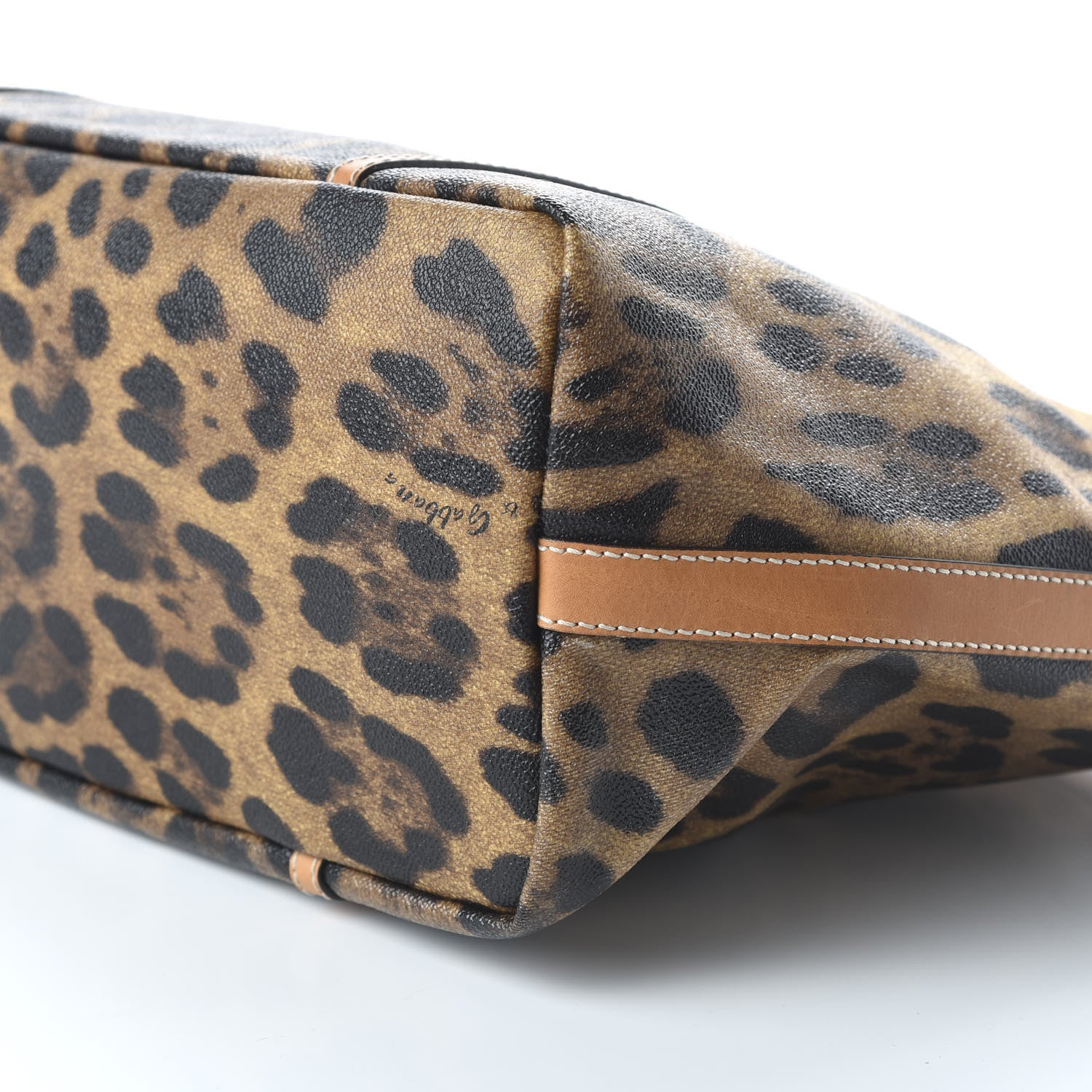 Dolce & Gabbana Coated Canvas Leopard Print Miss Escape Tote Light Beige 7 of 9