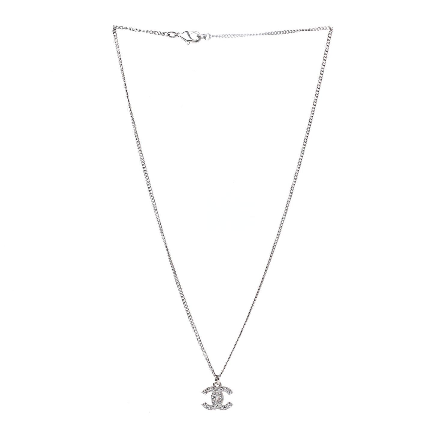Crystal Timeless CC Necklace Silver