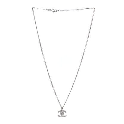 Chanel Crystal Timeless CC Necklace Silver 3 of 5