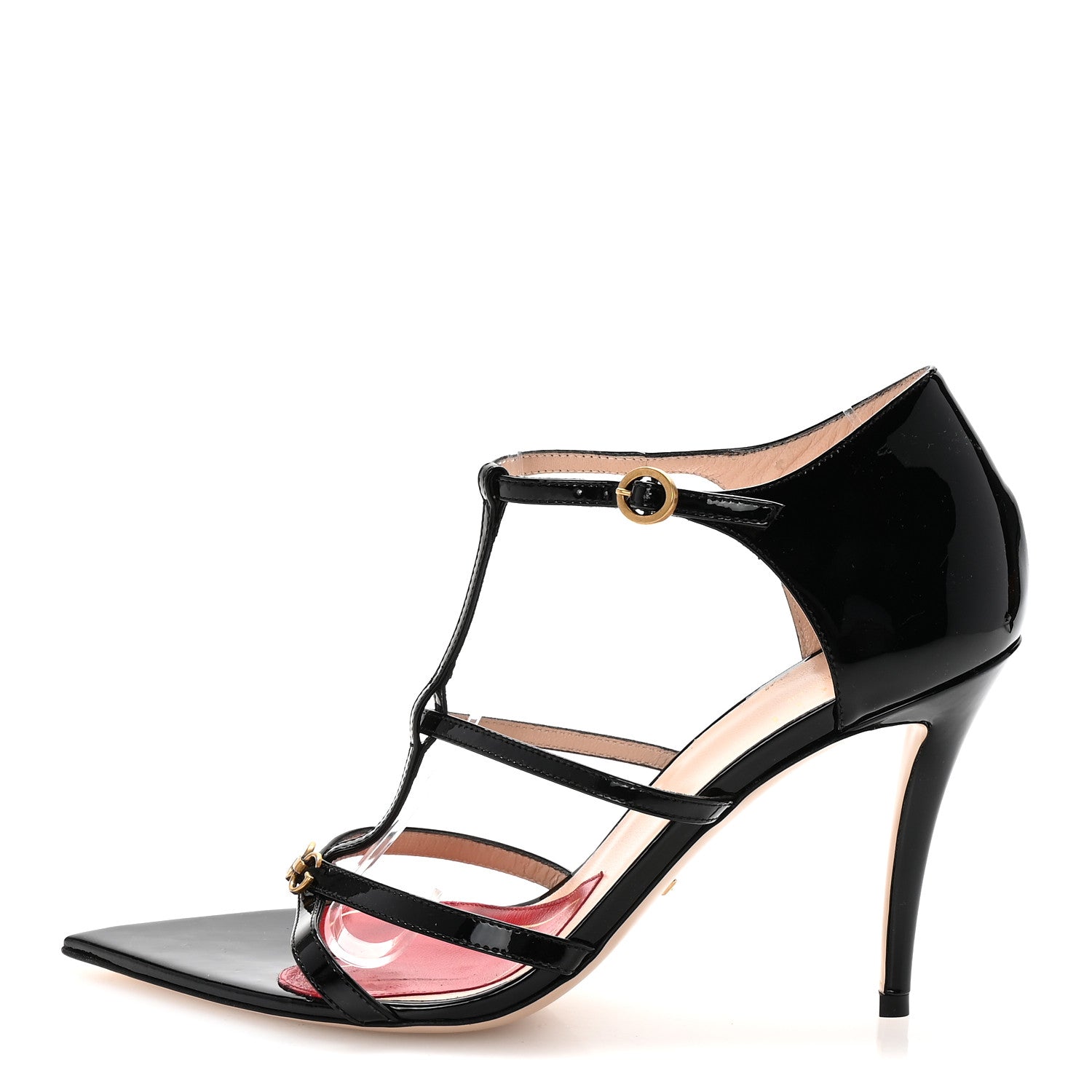 Gucci Vernice Crystal Horsebit Sandals 39 Black 1 of 9