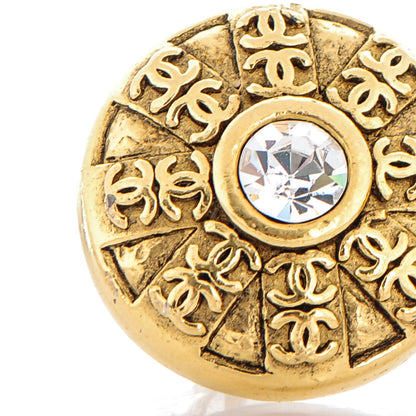 Chanel Crystal Clip On Earrings Gold 4 of 6