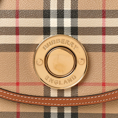 Burberry Calfskin Check Small Elizabeth Bag Briar Brown 7 of 9