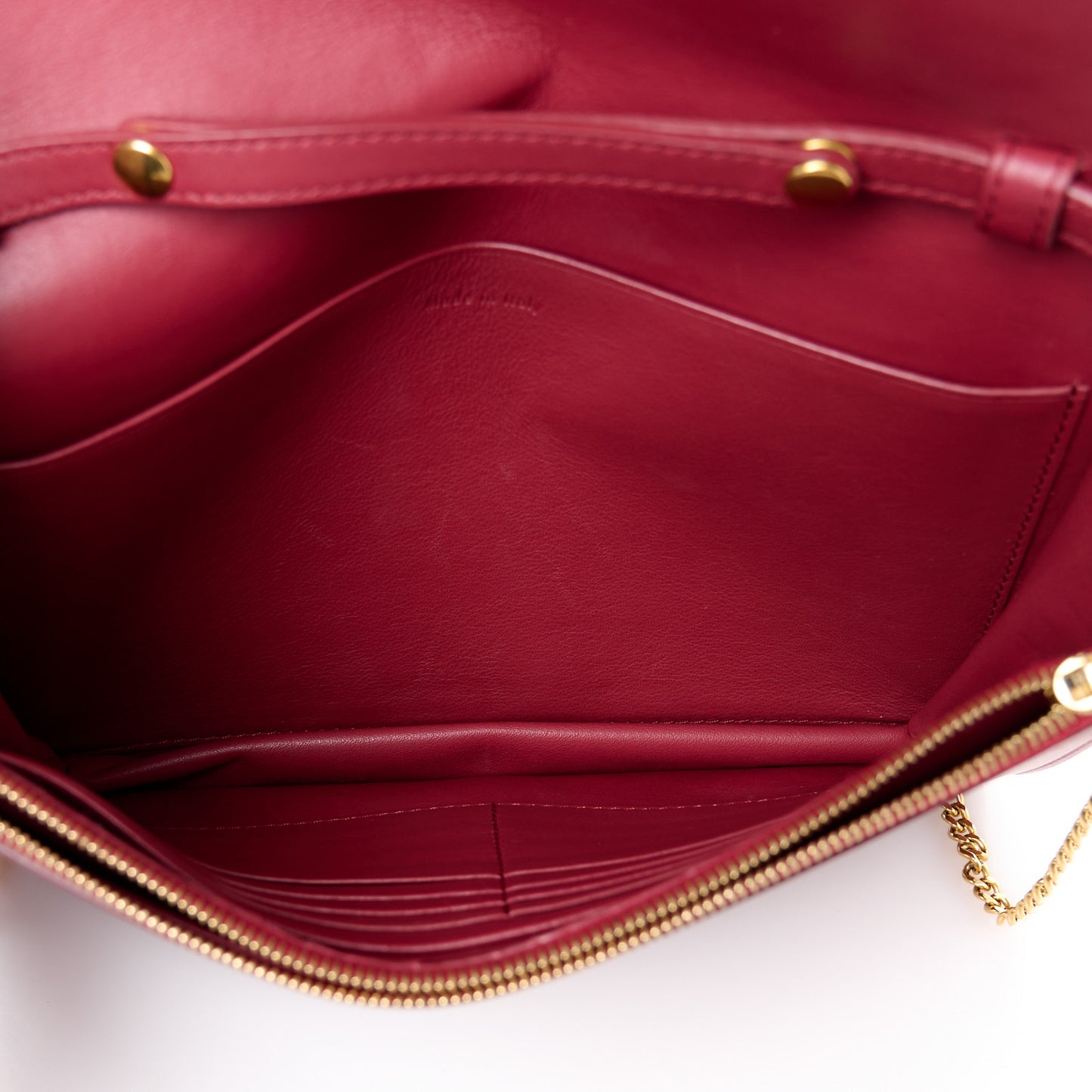 Smooth Lambskin Frame Evening Chain Clutch Ruby Nude