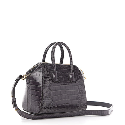 Givenchy Calfskin Crocodile Embossed Mini Antigona Storm Grey 2 of 8