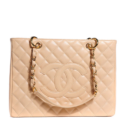 Chanel Caviar Quilted Grand Shopping Tote GST Beige Clair 1 of 8