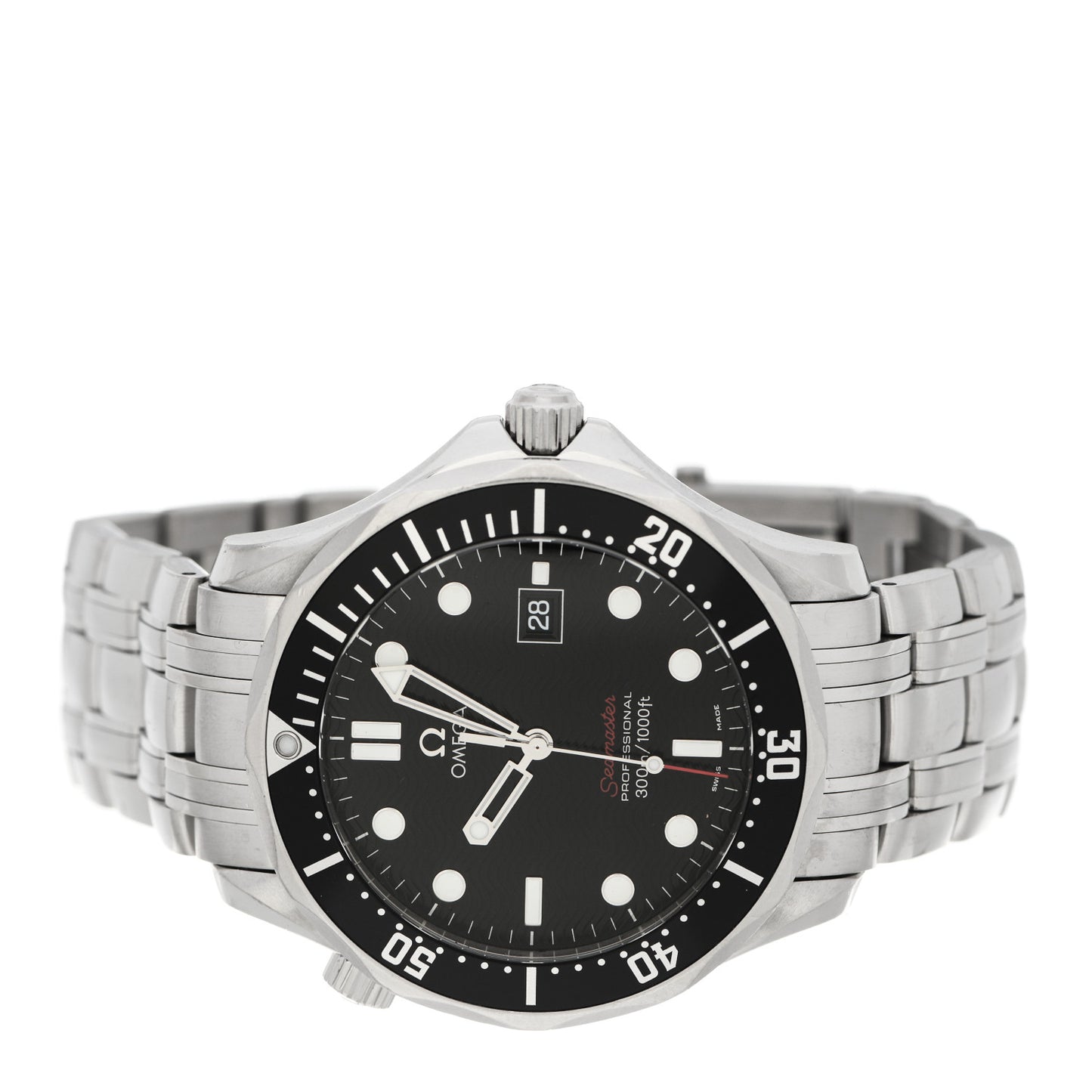 Stainless Steel 41mm Seamaster 300M Quartz Watch Black 212.30.41.61.01.001