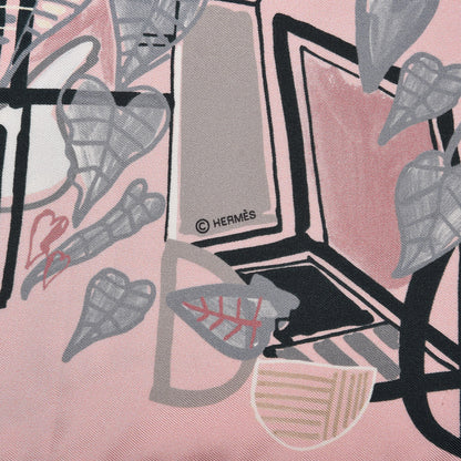 Hermes Silk Modernisme Tropical Scarf 90 Rose Pale Argile Gris 4 of 6