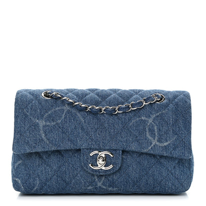 Chanel Denim Quilted CC Print Medium Single Flap Blue 1 of 11