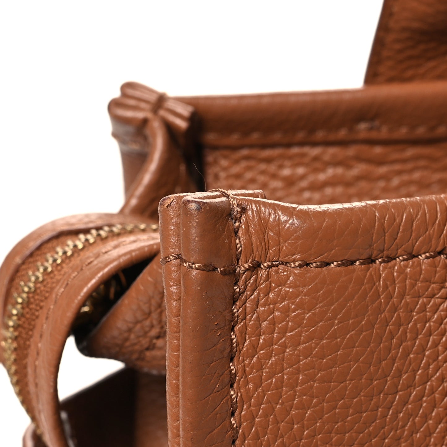 Grained Calfskin Small The Tote Bag Argan Oil