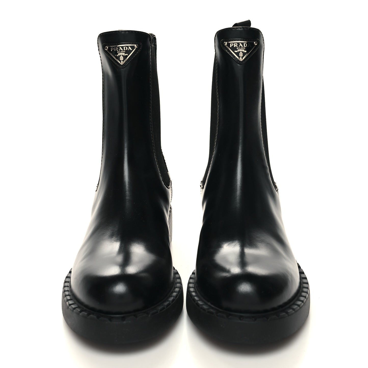 Spazzolato Metal Triangle Logo 50mm Chelsea Boots 38 Black