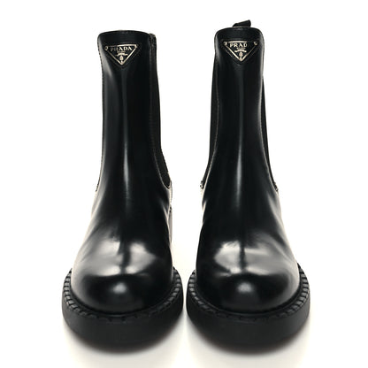 Prada Spazzolato Metal Triangle Logo 50mm Chelsea Boots 38 Black 2 of 8