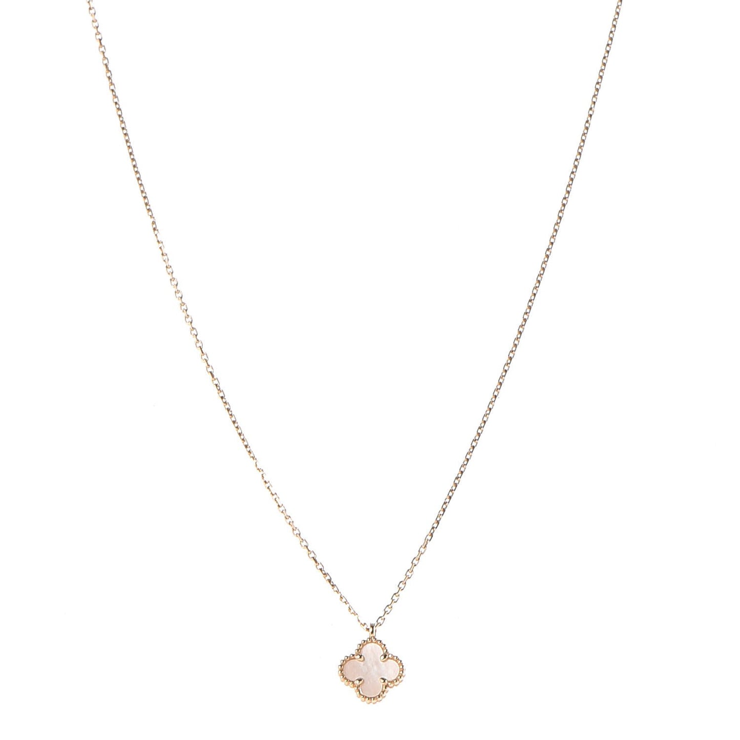 18K Yellow Gold Mother of Pearl Sweet Alhambra Pendant Necklace