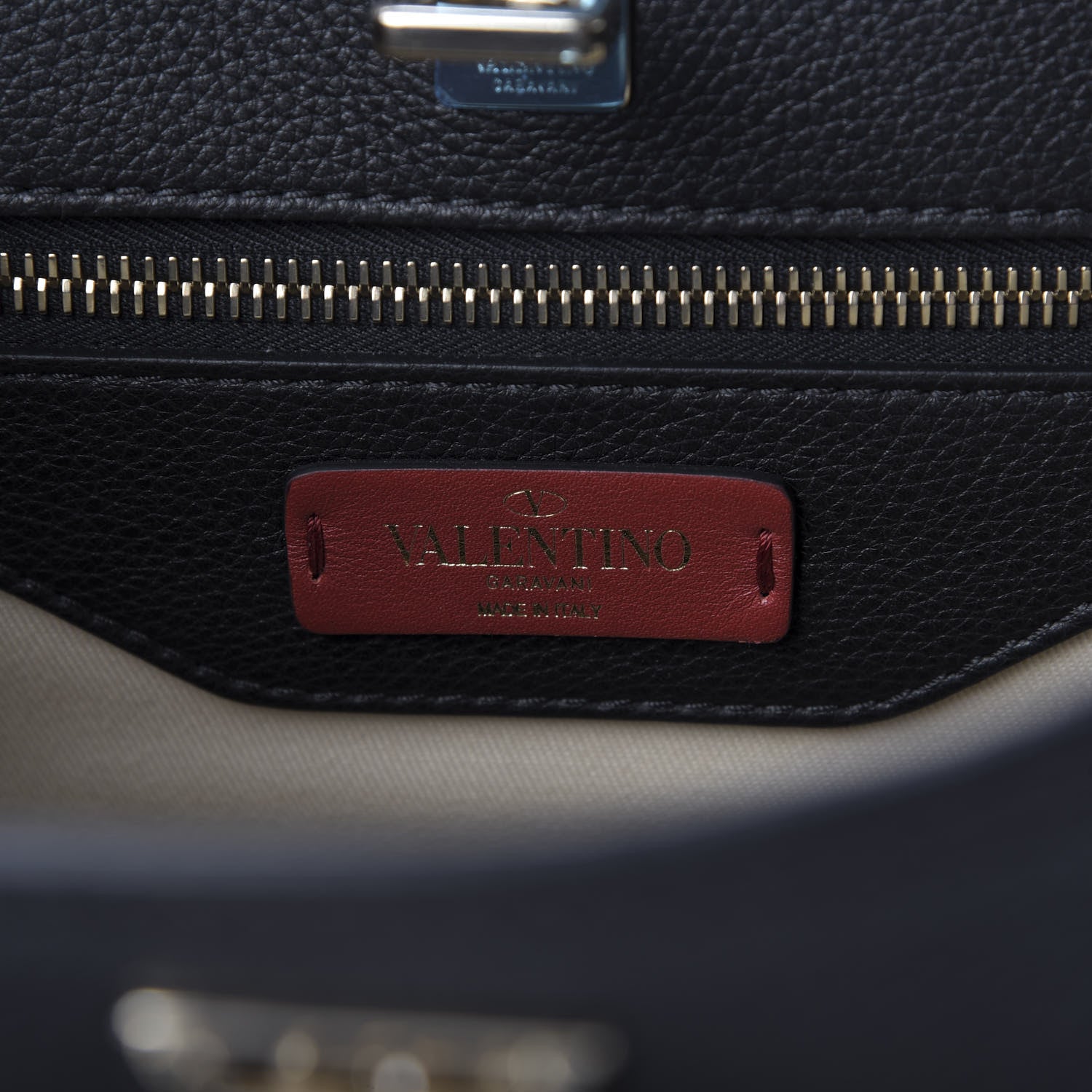 Valentino Garavani Pebbled Calfskin Large JoyLock Satchel Black 9 of 9