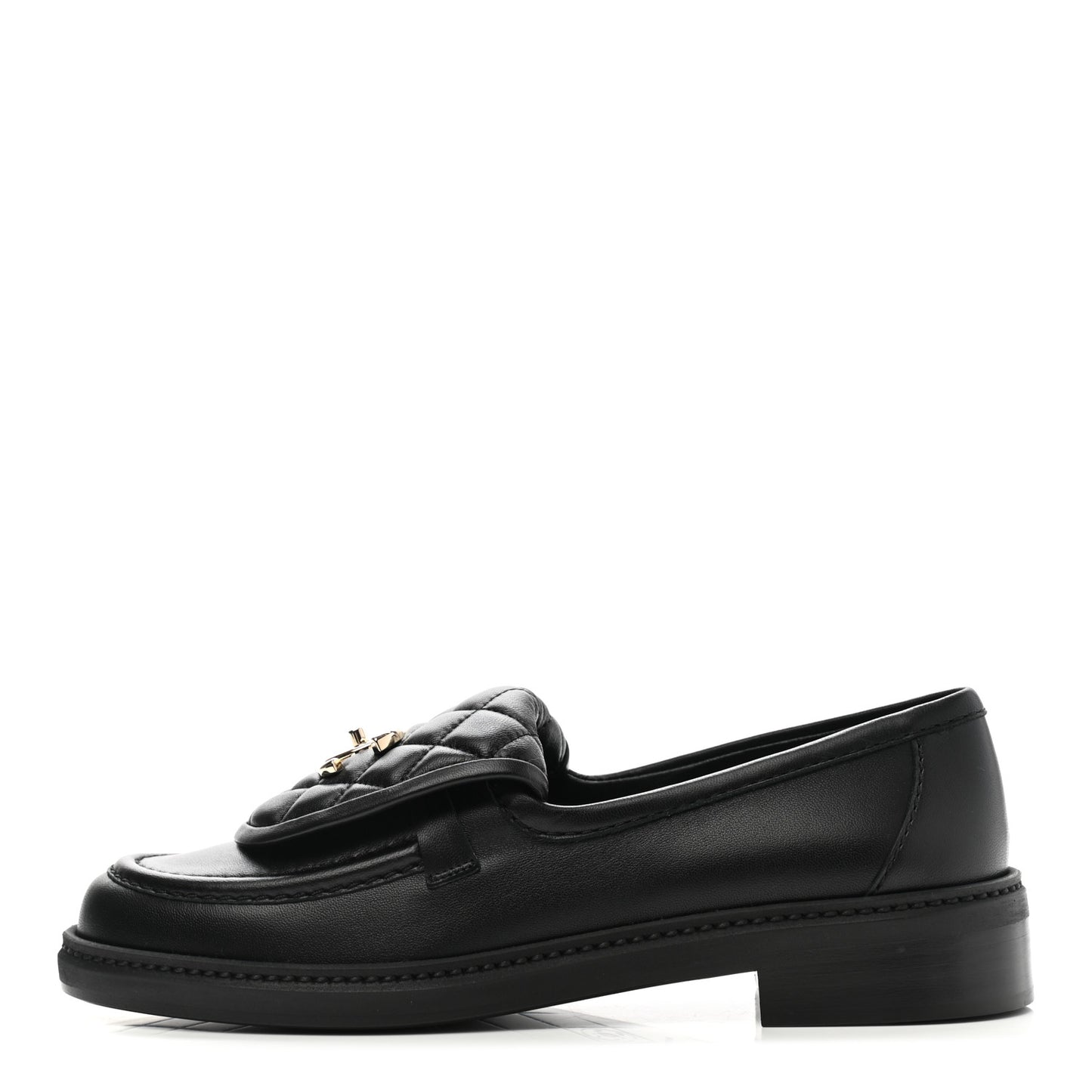 Lambskin Quilted CC Turnlock Loafers 37 Black