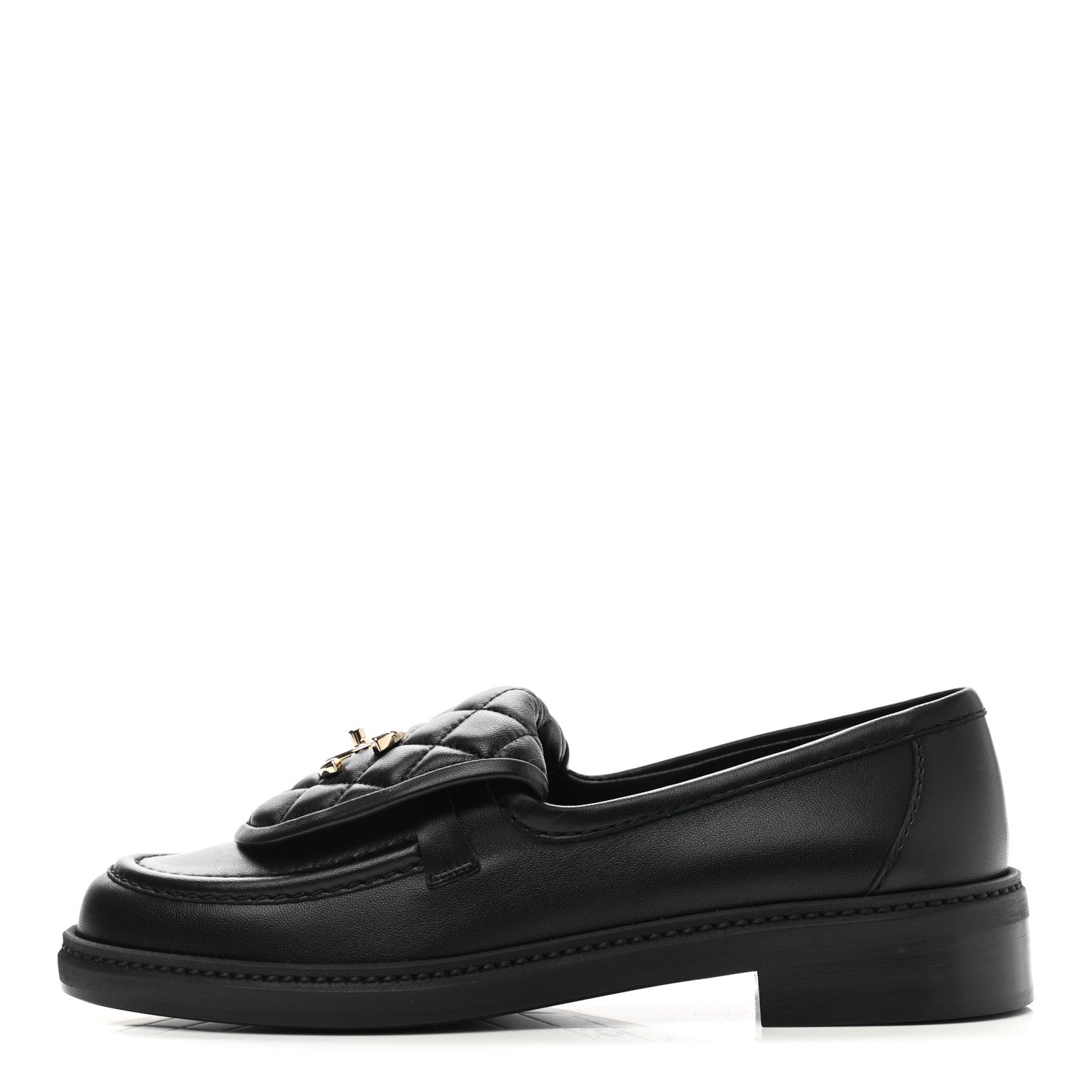 Chanel Lambskin Quilted CC Turnlock Loafers 37 Black 1 of 9