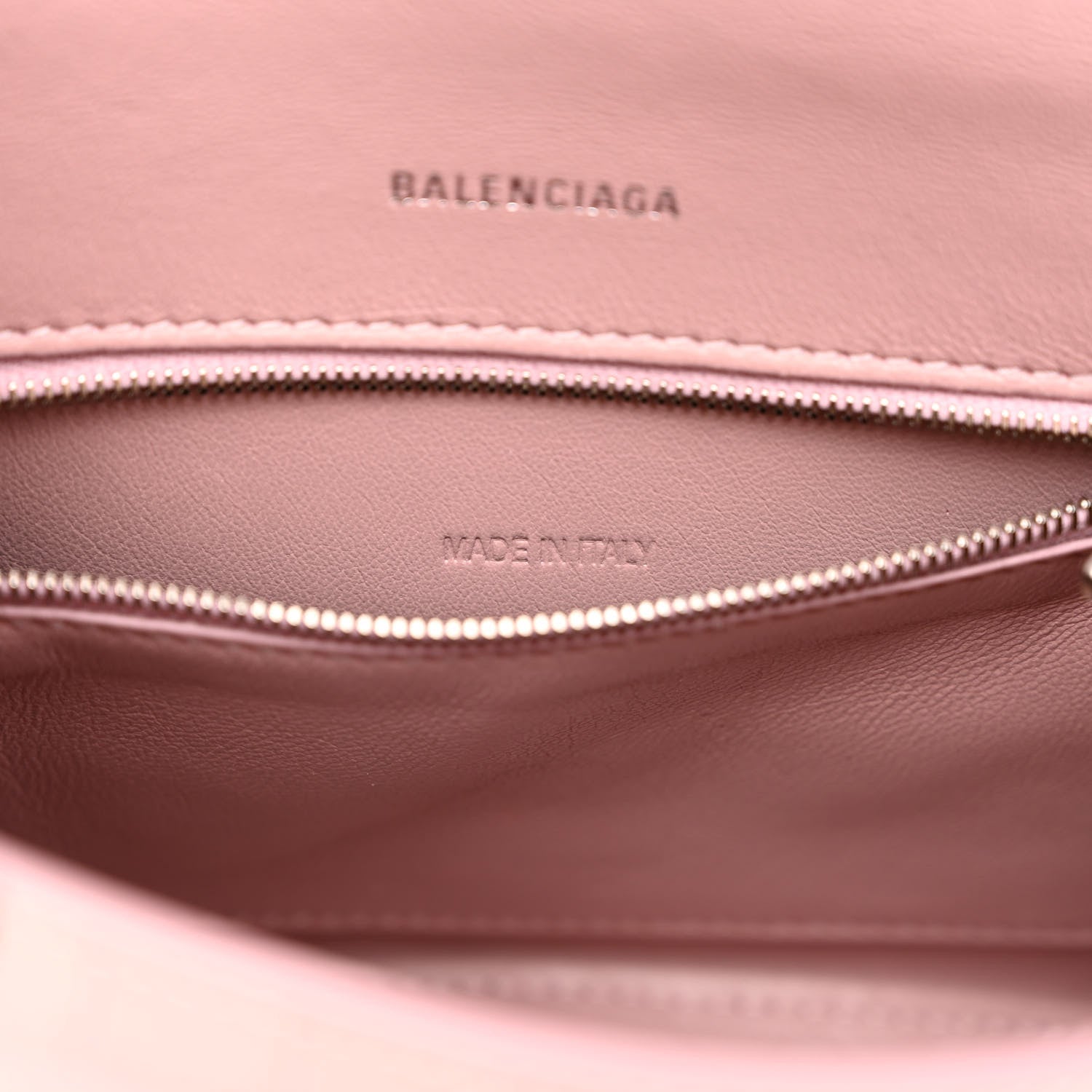 Balenciaga Shiny Calfskin Crocodile Embossed Small Hourglass Top Handle Bag Powder Pink 7 of 12