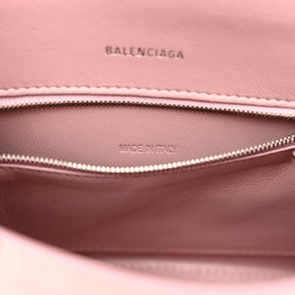 Balenciaga Shiny Calfskin Crocodile Embossed Small Hourglass Top Handle Bag Powder Pink 7 of 12