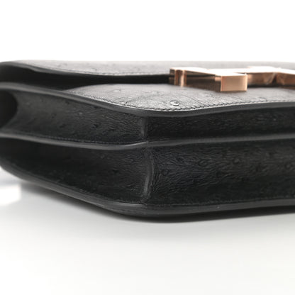 Hermes Ostrich Constance 18 Black 9 of 11