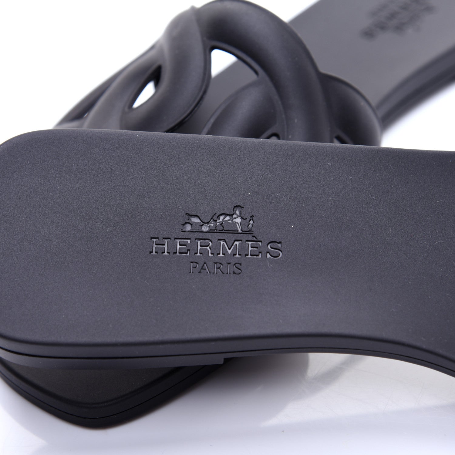 Hermes Rubber Aloha Sandals 36 Black 7 of 10