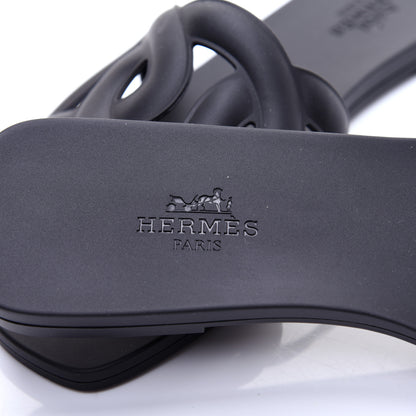 Hermes Rubber Aloha Sandals 36 Black 7 of 10