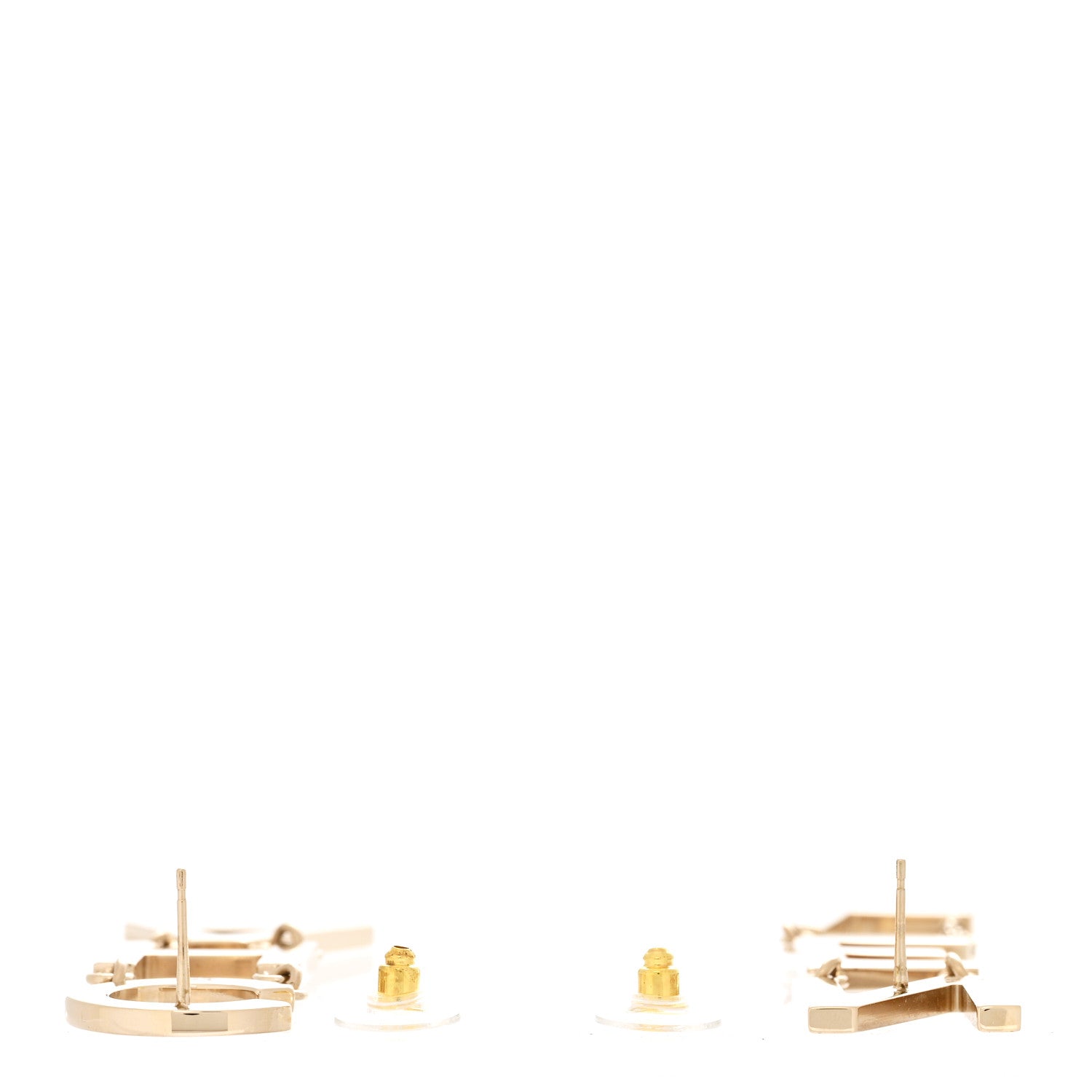 Chanel Metal Cha-Nel Logo Drop Earrings Gold 3 of 4