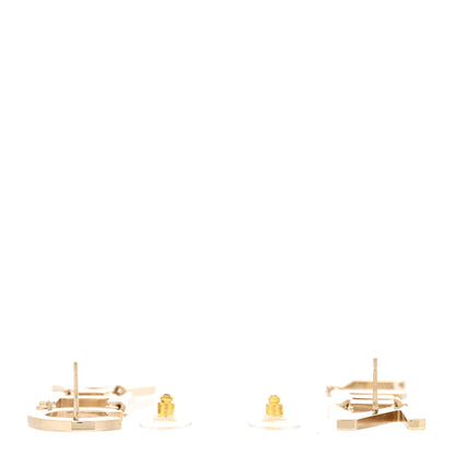 Chanel Metal Cha-Nel Logo Drop Earrings Gold 3 of 4