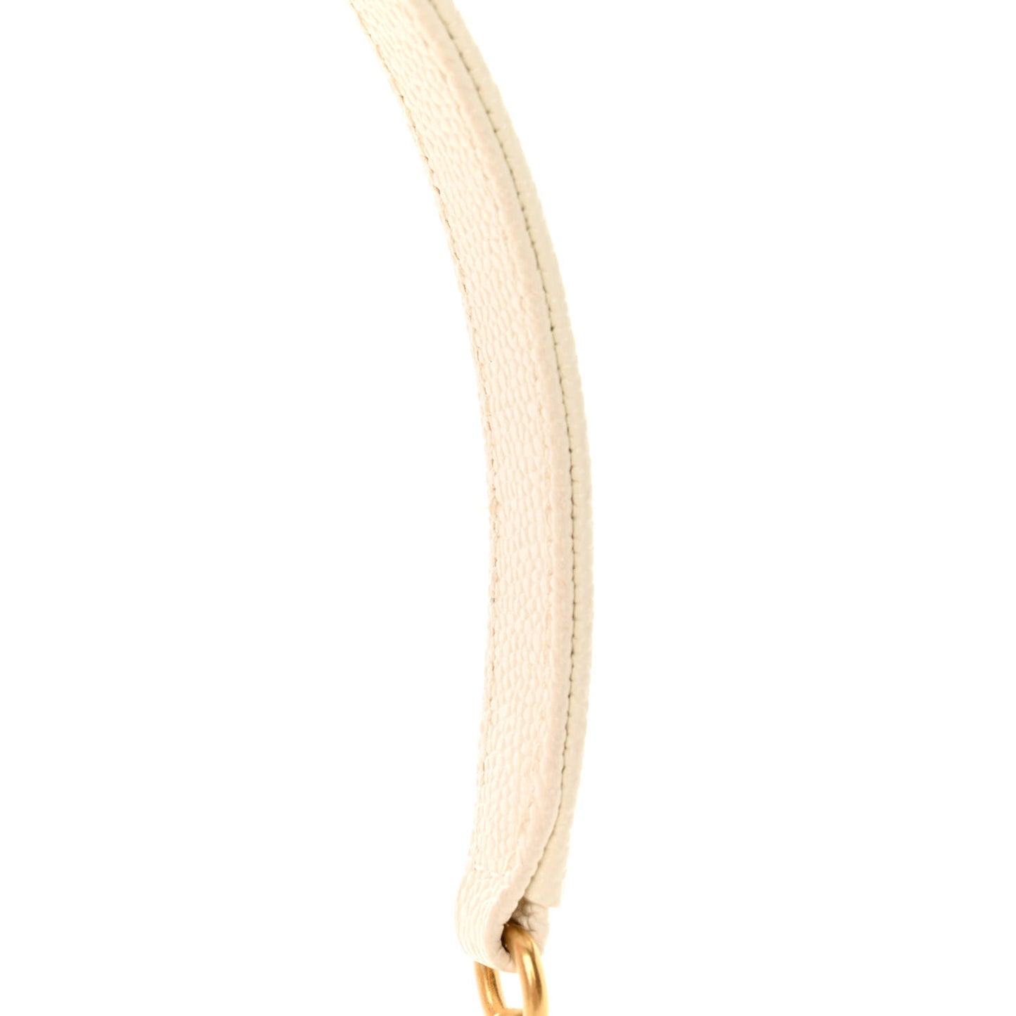 Shiny Caviar Quilted Small Chain Melody Flap White