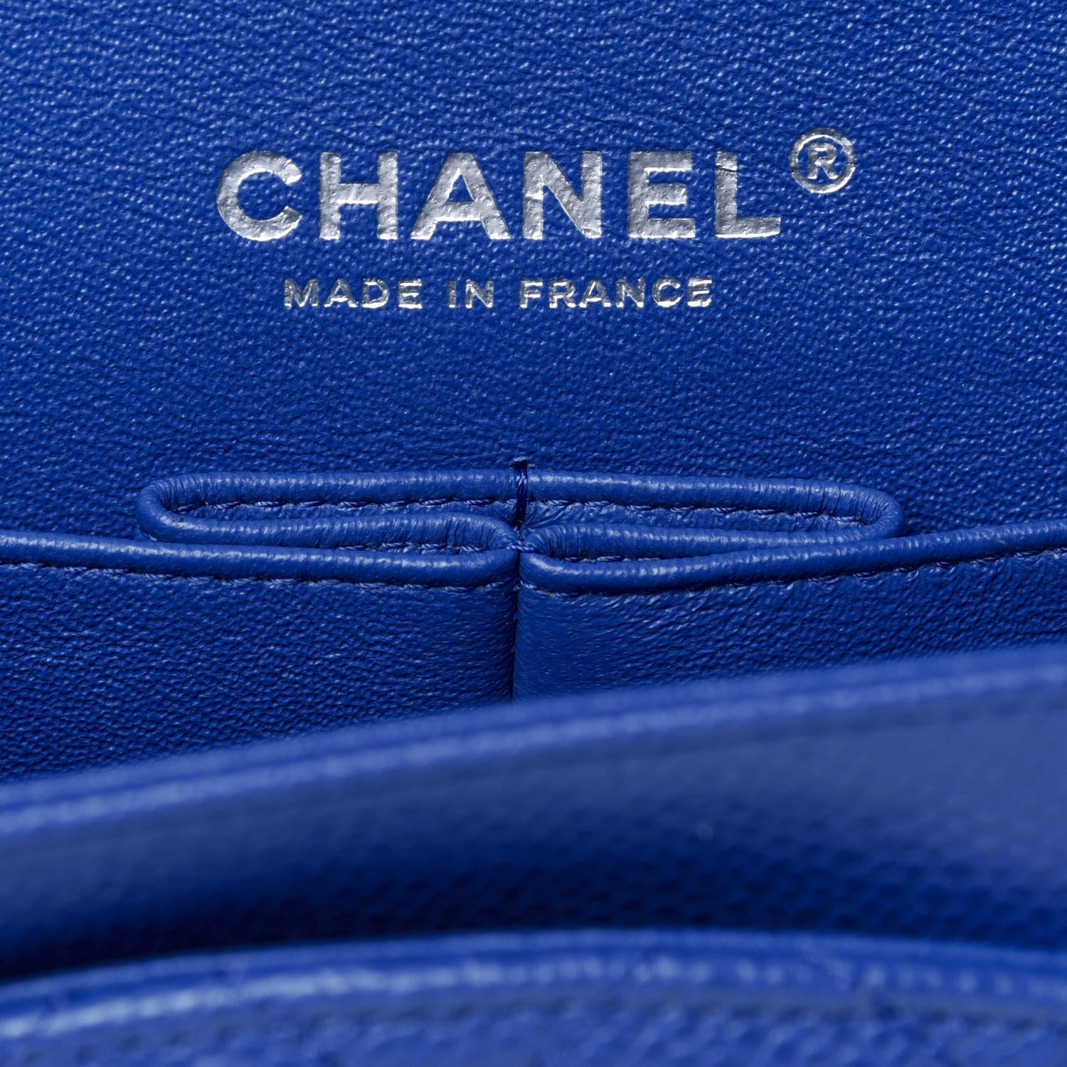 Chanel Caviar Quilted Medium Double Flap Blue 6 of 13