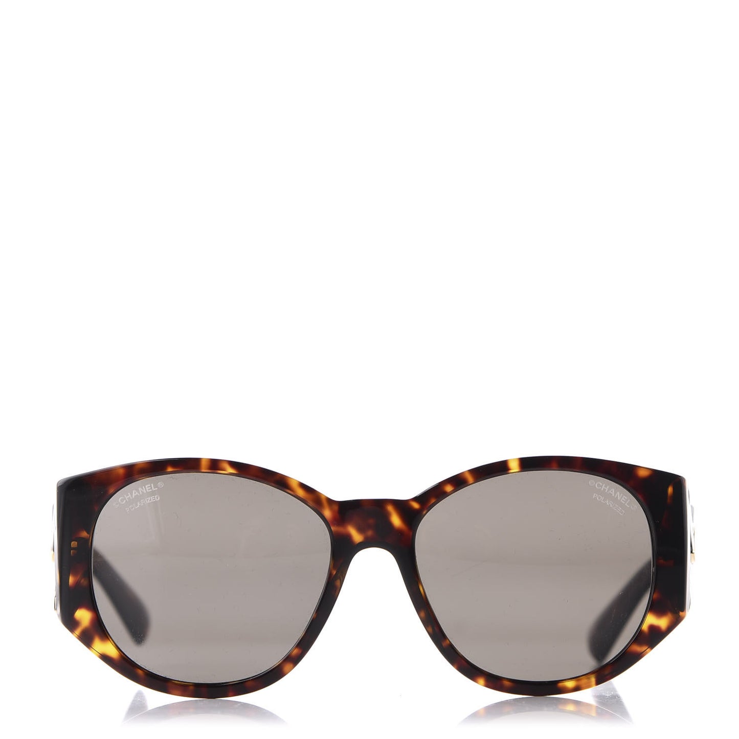 Acetate Polarized Oval Sunglasses 5411 Brown
